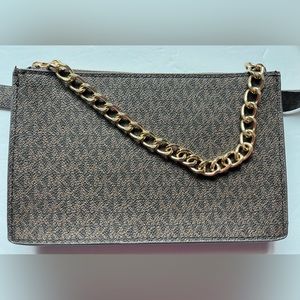 Michael Kor’s Brown Monogram Belt Bag, NWT, Smoke-Free Home